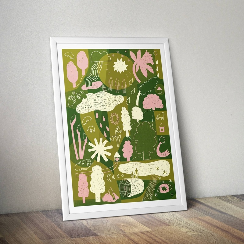 Interconnection Illustrated Print, Mindful Nature Print
