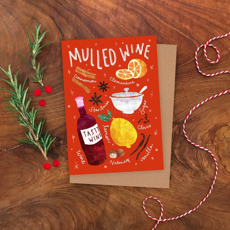 Mulled Wine Christmas Greetings Card