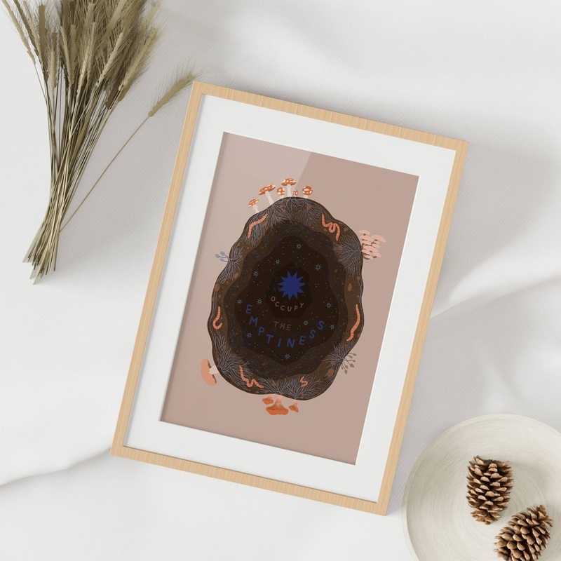 Occupy the Emptiness Print, Mindful Illustrated Art Print