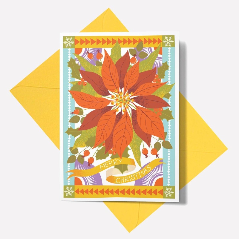 Poinsettia Christmas Greetings Card