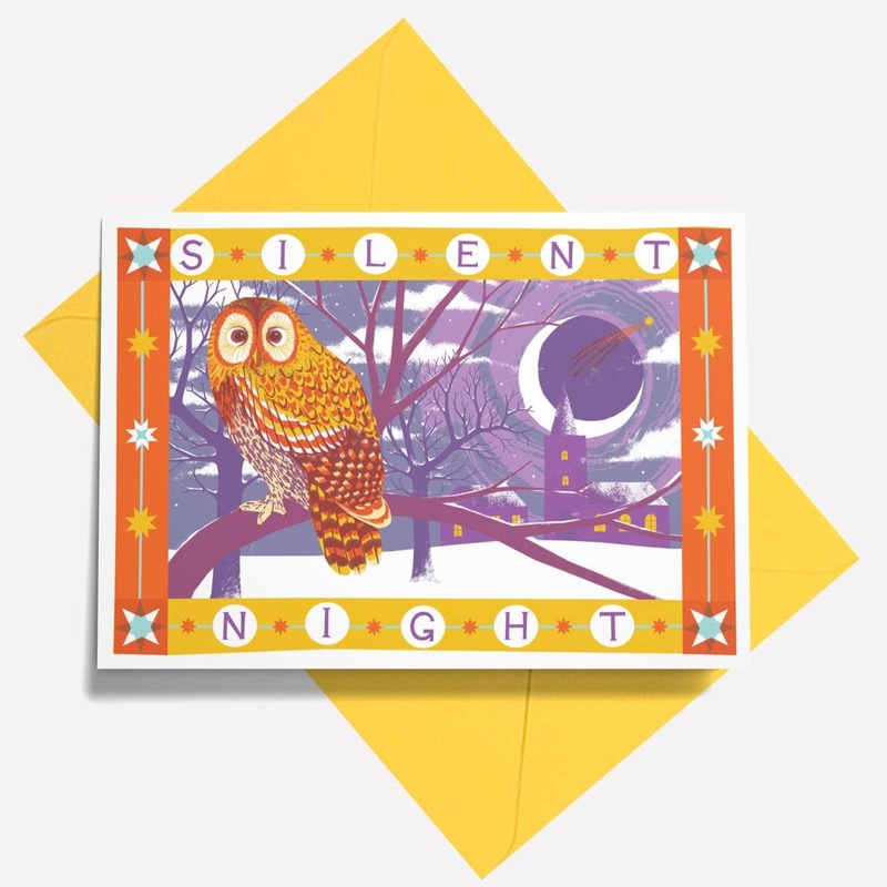 Silent Night Christmas Greetings Card