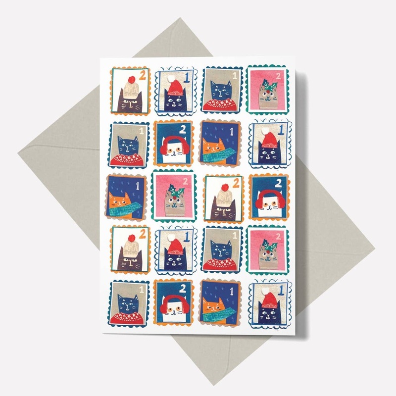 Stamp Collection Christmas Greetings Card