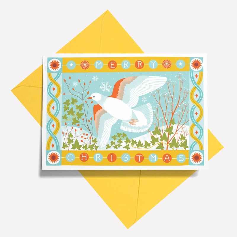 Turtle Dove Christmas Greetings Card