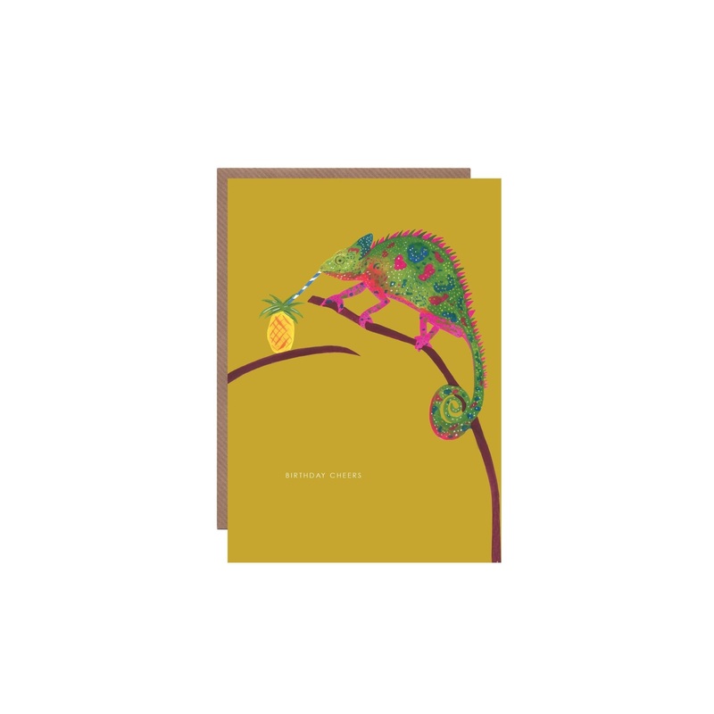 Chameleon Birthday Cheers Greetings Card