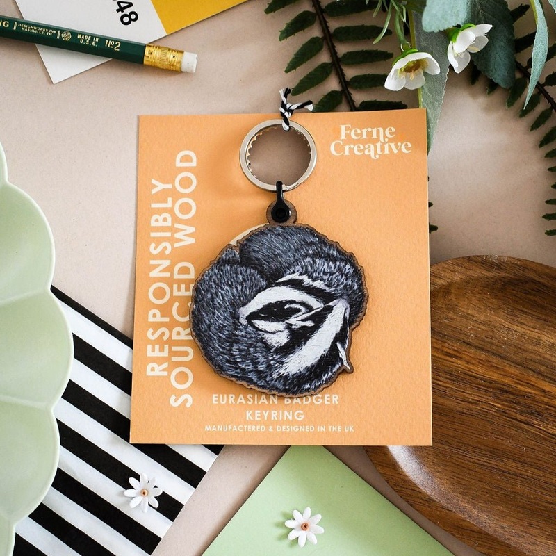 Sleeping Badger Keyring