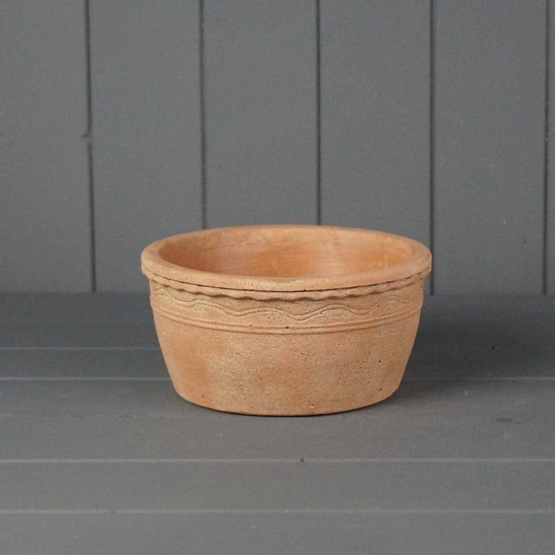 Terracotta Cement Bowl Pot|15.5cm|Orange