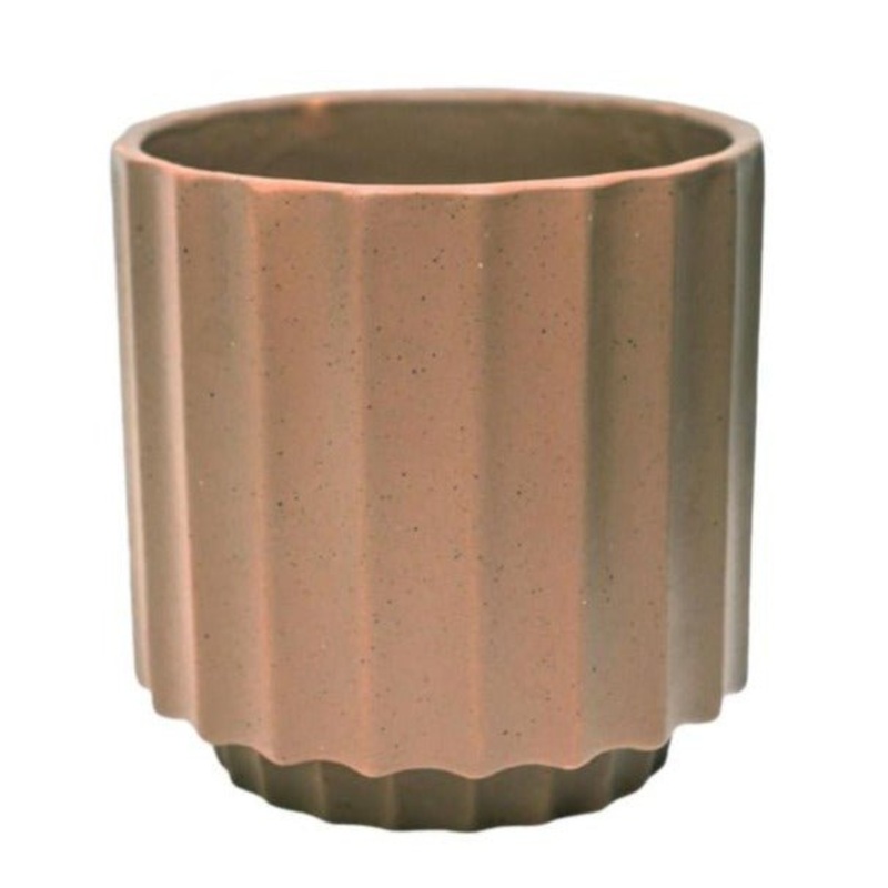 Brown Clay Bourton Scalloped Planter