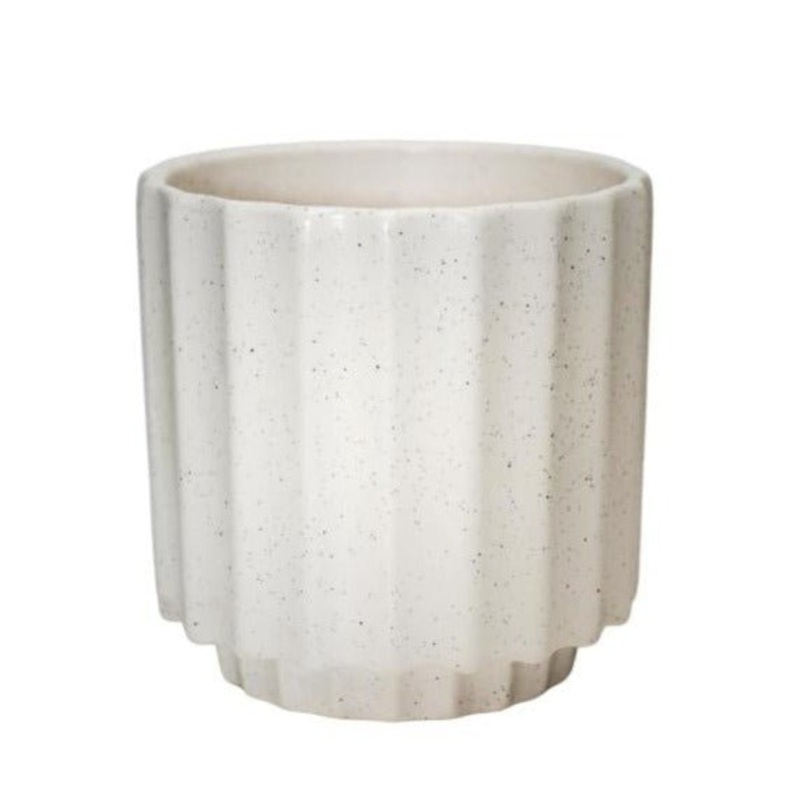 Ivory White Bourton Scalloped Planter