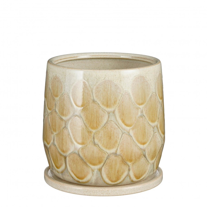 Rosali Yellow Pot Ceramic Pot with Saucer