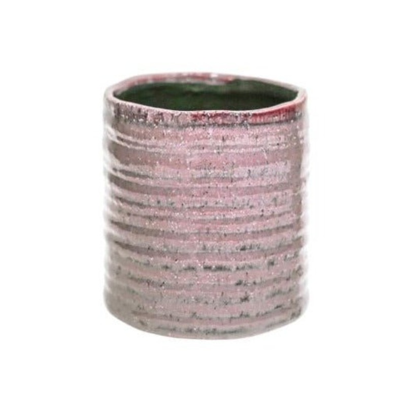 Rose Pink Chambray Reactive Glaze Rustic Planter