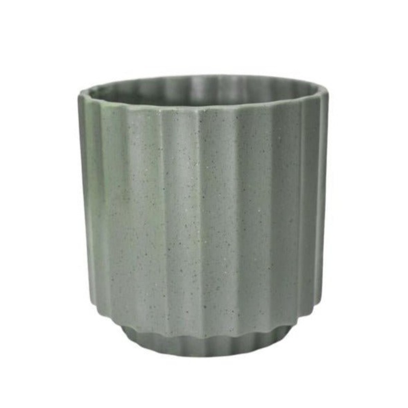 Sage Green Bourton Scalloped Planter