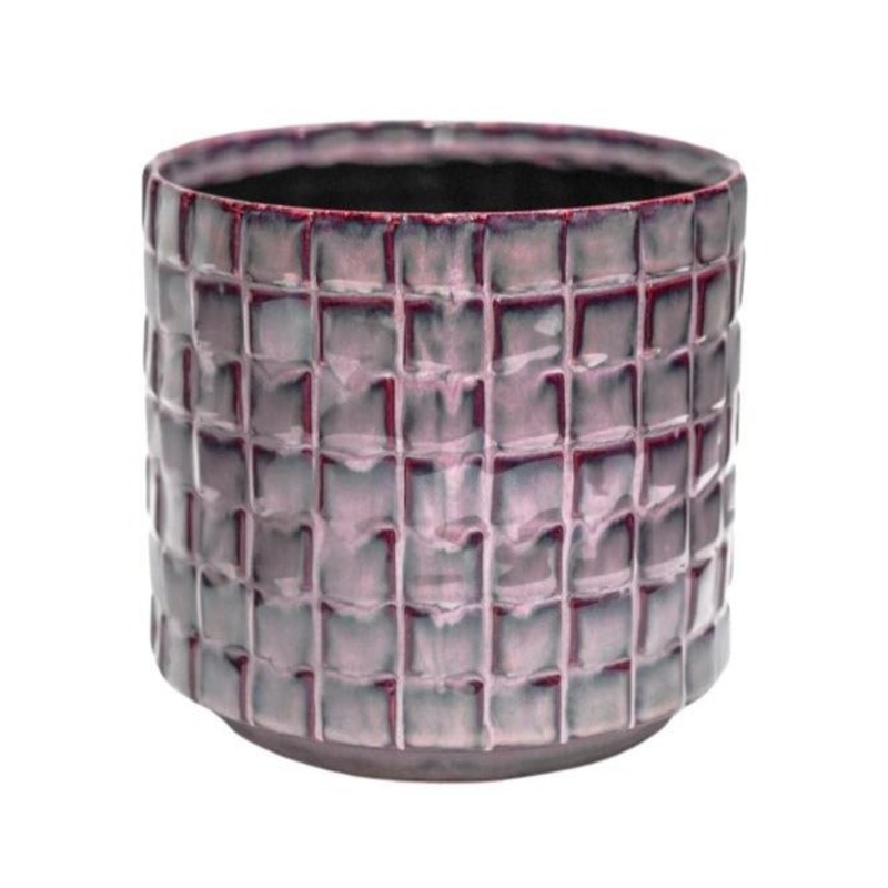 Tarah Textured Blush Pink Glazed Planter