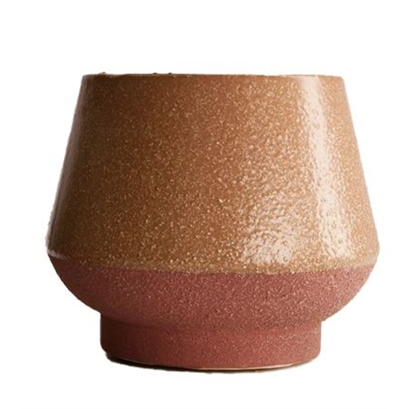 Textured Ceramic Terracotta Orange and Reddy Brown Planter