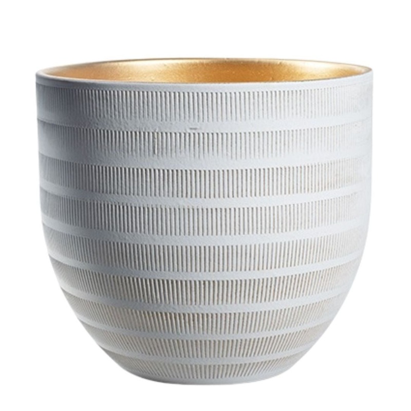 Beau Pot in White and Gold|27cm