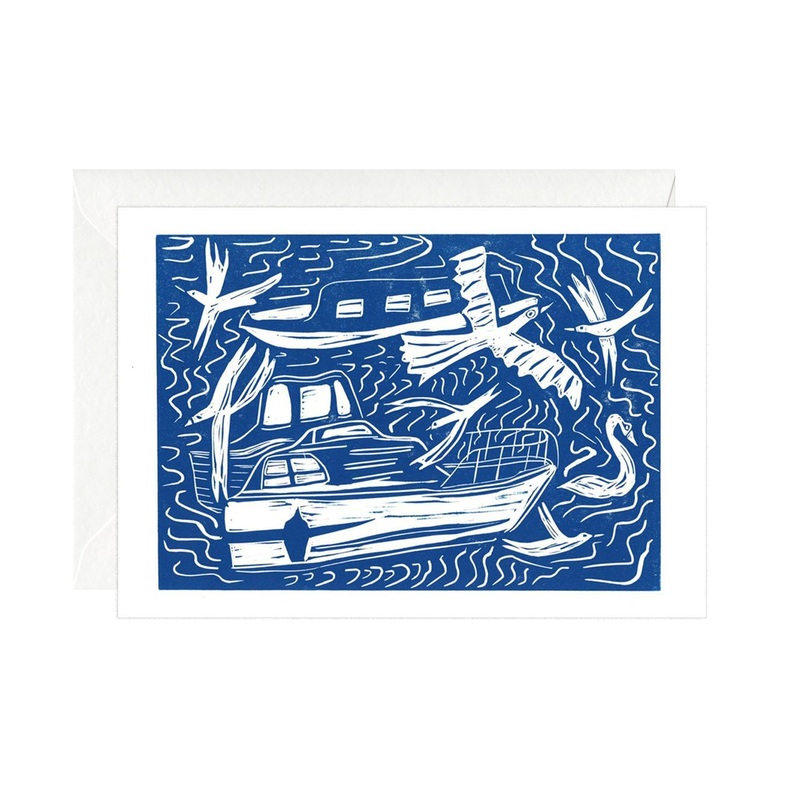Birds and Boats Greetings Card