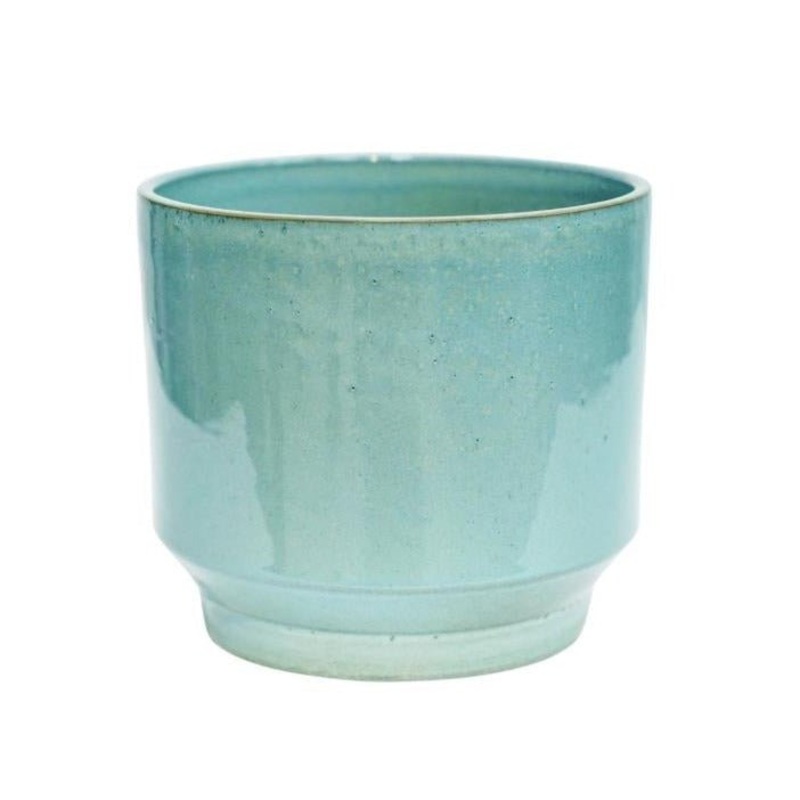 Mia Aqua Blue Reactive Glaze Planter