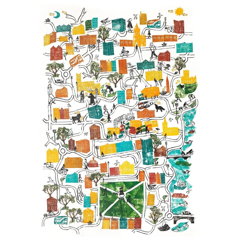 Old City Map Giclee Print|A3