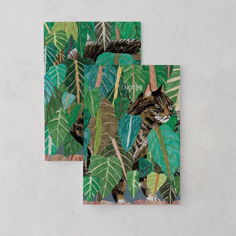 Cats in Leaves A5 Notebook