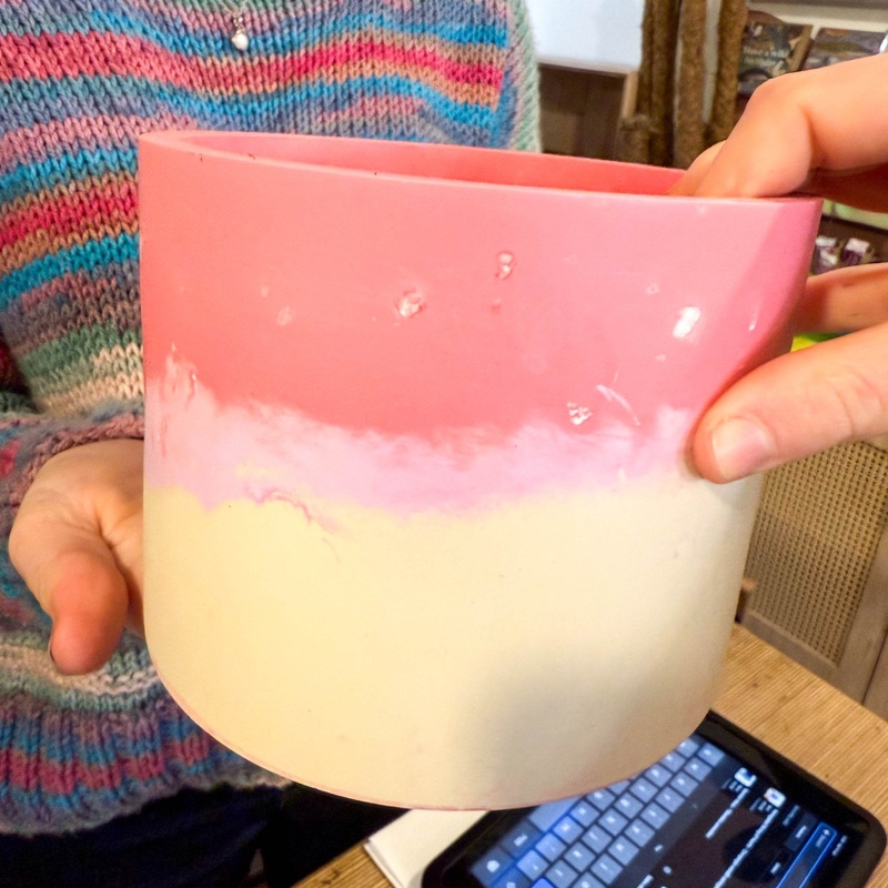 Dusky Pink, Light Pink and Putty Jesmonite Pot