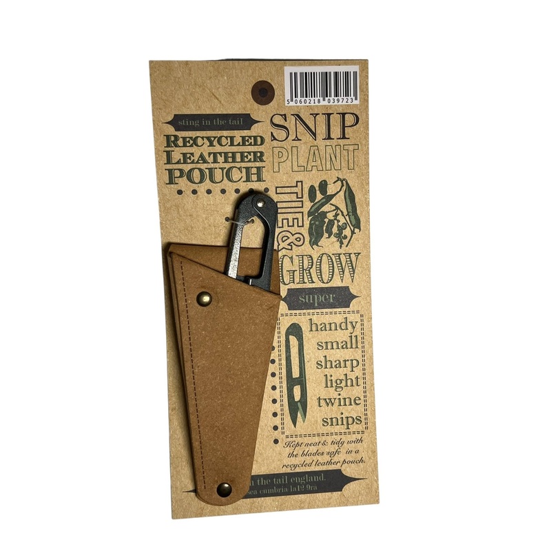 Garden Snips in Recycled Leather Pouch  Precision Shears for Gardeners