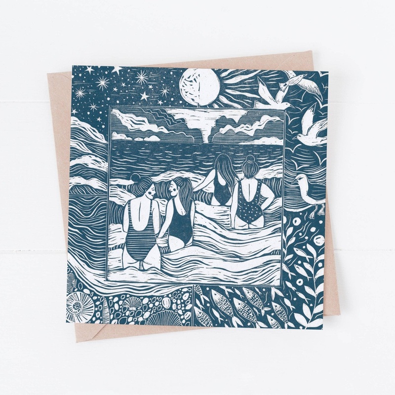 Into the Waves Greetings Card