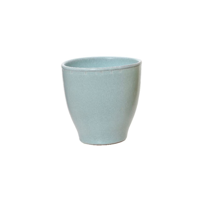 Lavos Tapered Glazed Ceramic Planter in Blue