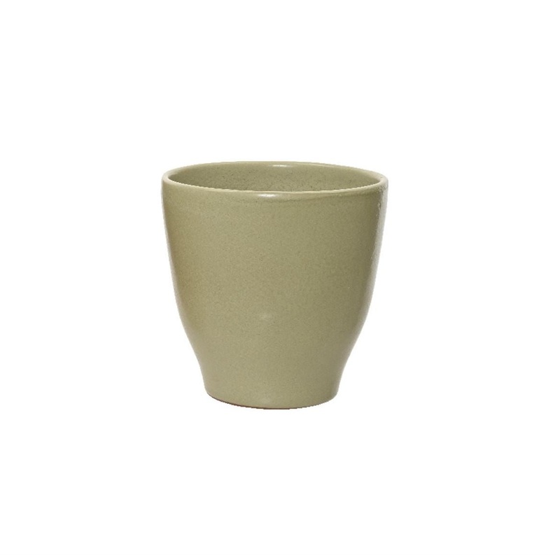 Lavos Tapered Glazed Ceramic Planter in Green