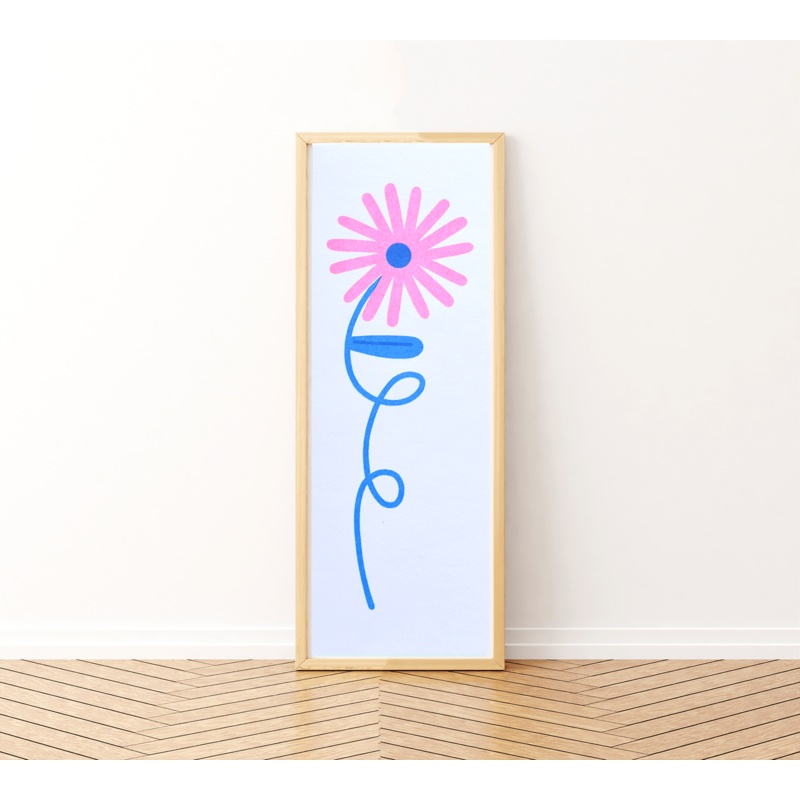 Mini Flower Risograph Print