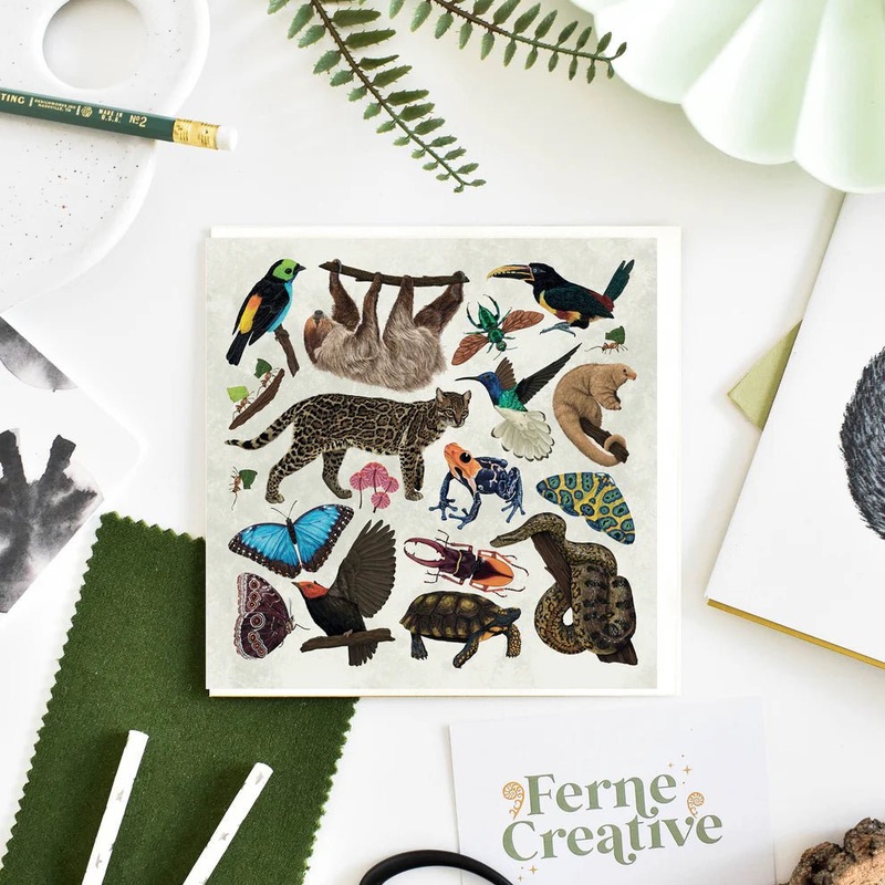 Amazon Wildlife Illustrated Greetings Card [Beneath the Canopy RHS Collab]