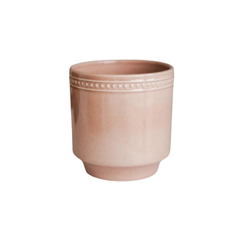 Clover Dot Boarder Reactive Planter in Pink