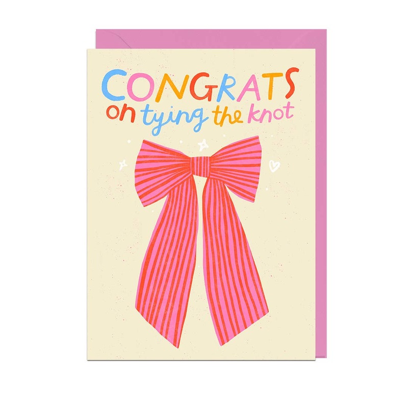 CONGRATS ON TYING THE KNOT PINK ENVELOPE Greetings Card