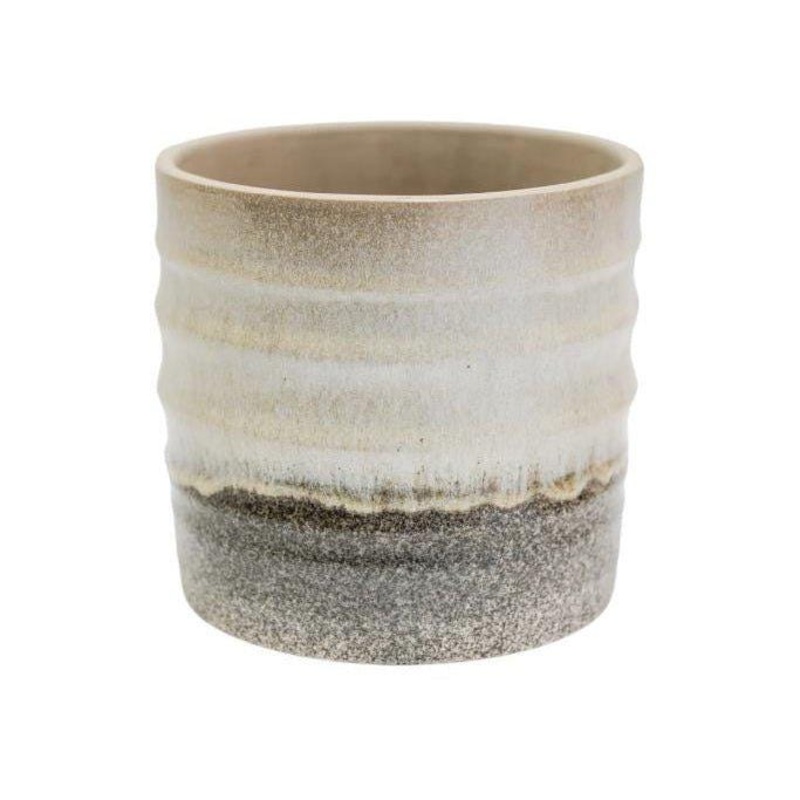 Gia Rippled Two Tone Granite Grey Planter