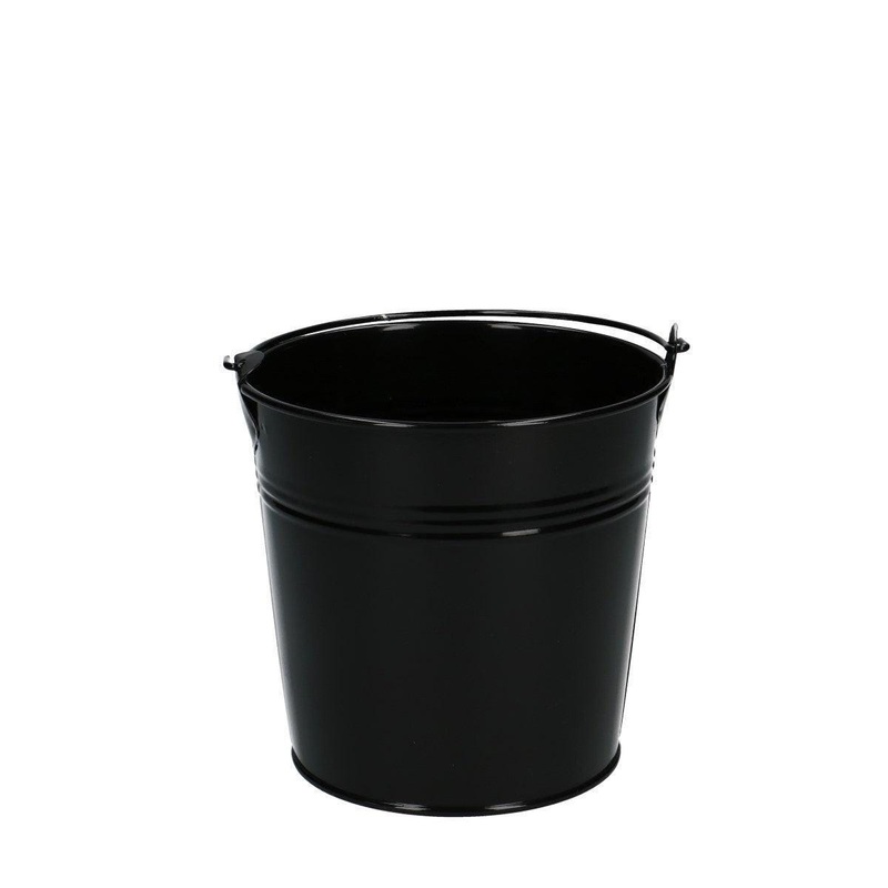Gloss Black Zinc Basic Bucket Pot
