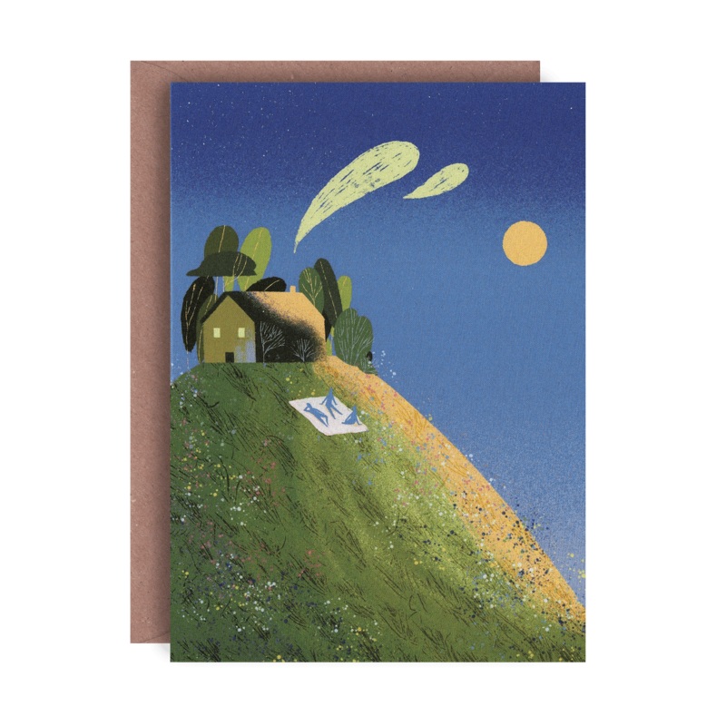 Picnic on Hill New Home Greetings Card