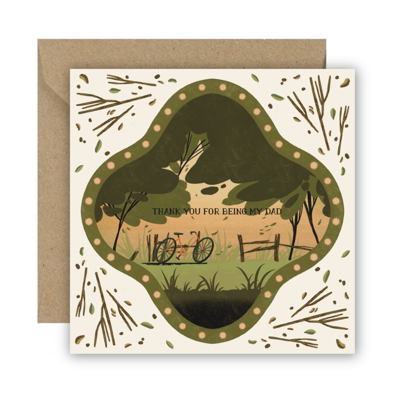 Thank You For Being My Dad Greetings Card