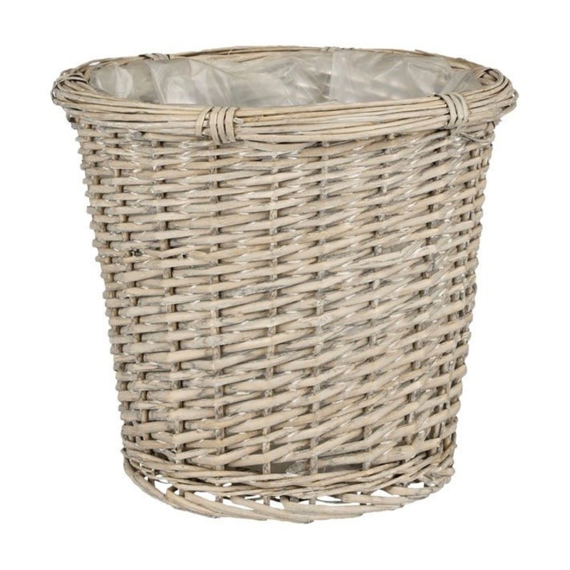 Delta Grey Woven Wicker Basket Planter Hire