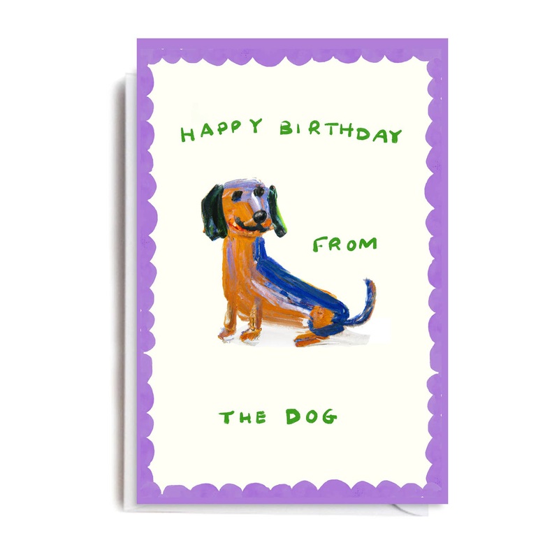 HAPPY BIRTHDAY FROM DOG Greetings Card