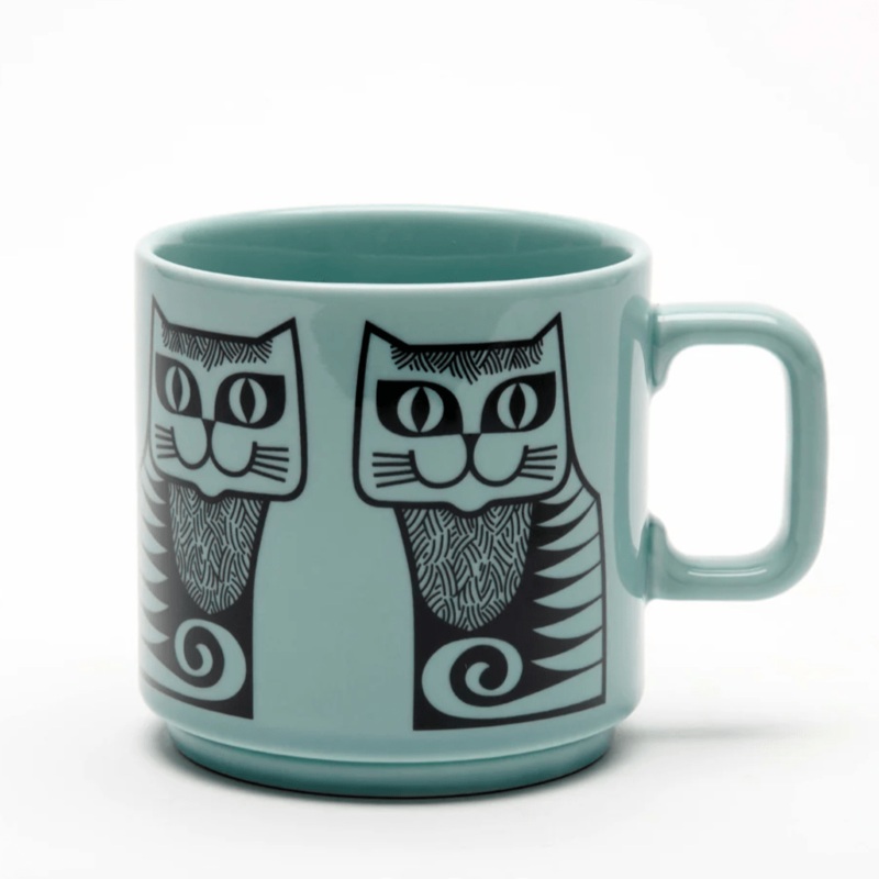 Magpie x Hornsea Mug  Teal Cat