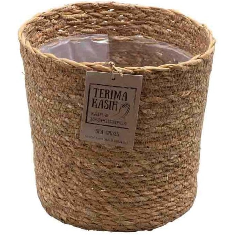 Terima Kasih Seagrass Basket  Lined Planter