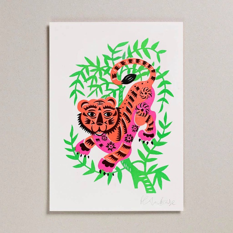 Tiger Risograph A4 Print|A4