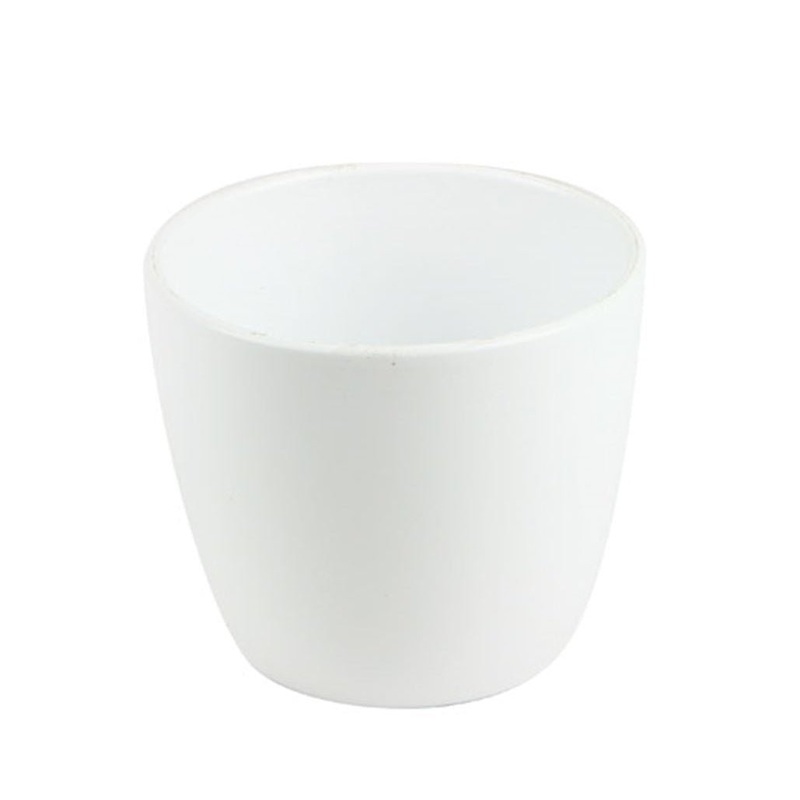White Matt Ceramic Boule Pot|12cm