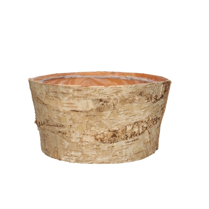 Wood Birch Bark Bowl Planter Hire  Various Sizes