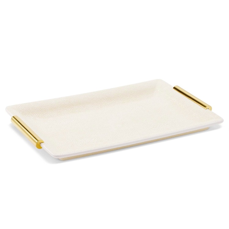 Small Shagreen Vanity Tray Cream