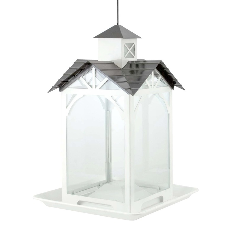Vintage Metal & Glass Stable Bird Feeder