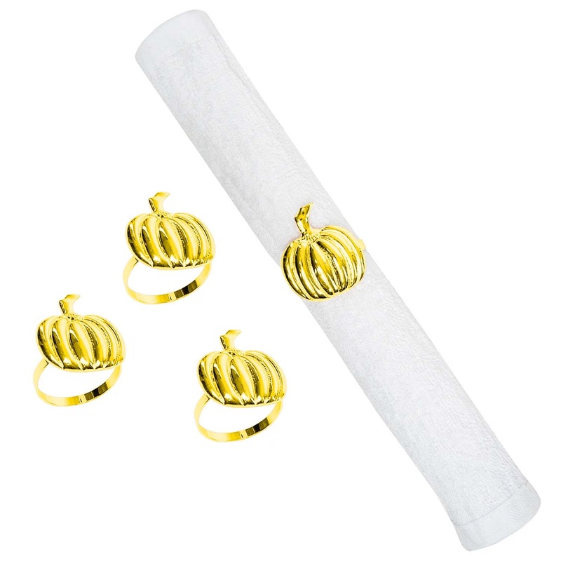 Gold Pumpkin Napkin Ring  Box of 4