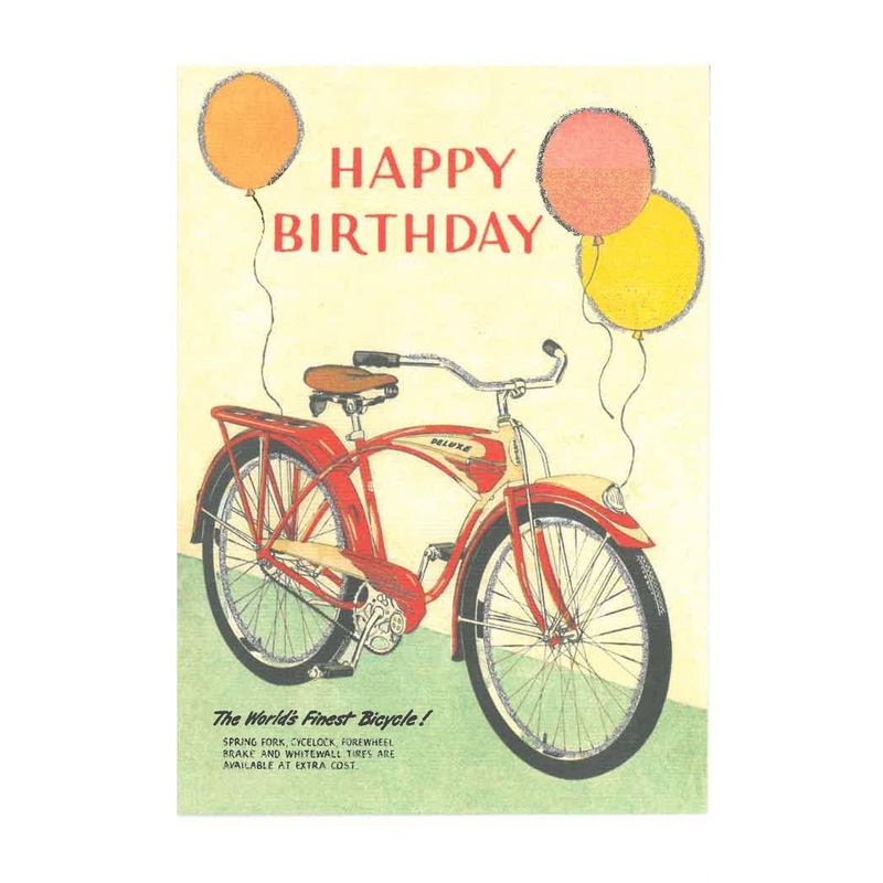 Happy Birthday Bicycle Card – Blank