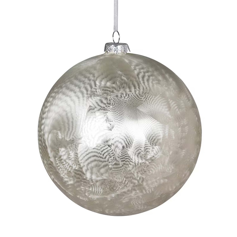 Icy Frost Glass Ball Ornament