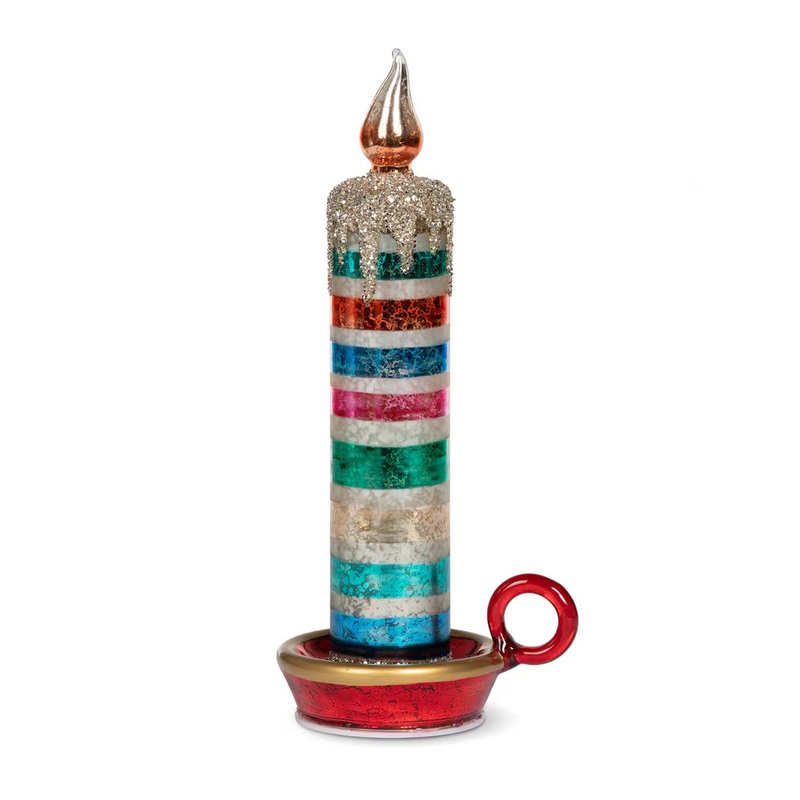 Retro Stripe Glass Candle, 11