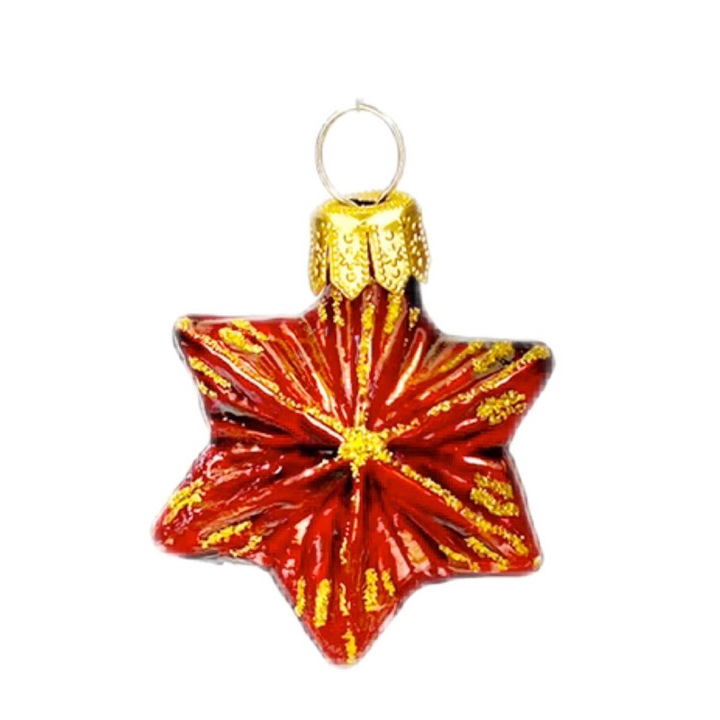 Mini Red Golden Star Ornament – 2