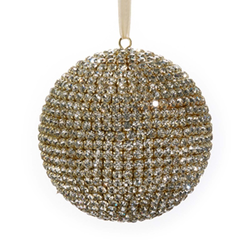 Pave Crystal Gold Ball Orn 5